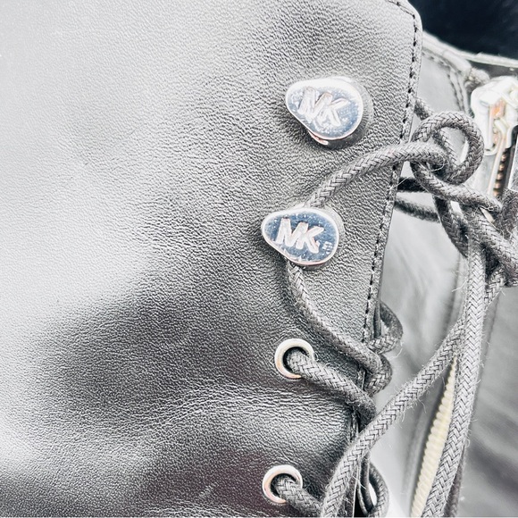 Michael Kors Kyle Lace Up Ankle Bootie Leather Black Size 6M Brand New - Picture 7 of 12